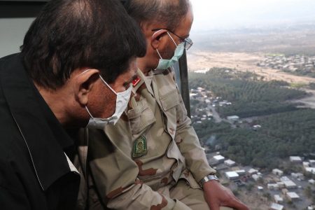 بازدید هوایی و حضور میدانی مخبر در مناطق آسیب‌دیده از سیل