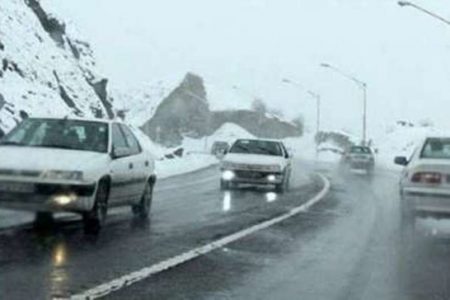 برف و باران در جاده‌های ۶ استان