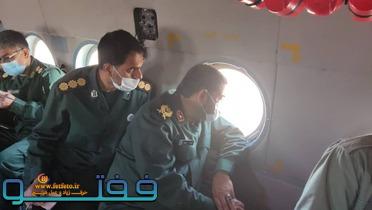 بازدید هوایی و میدانی فرمانده سپاه ثارالله از مناطق سیل زده جنوب استان