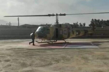 انتقال مصدوم دچار سوختگی با اورژانس هوایی از راور به کرمان