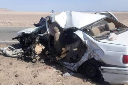 ۲ کشته و ۴ مصدوم در پی برخورد پژو پارس و کامیون در محور راور به دیگ رستم