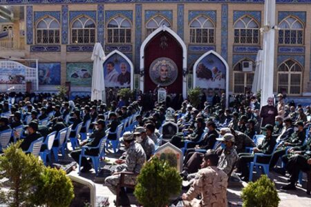 بیعت ثاراللهیان با شهید حاج قاسم سلیمانی در گلزار شهدا کرمان