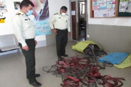 دستگیری 2 سارق افغان هنگام سرقت سیم برق در زرند