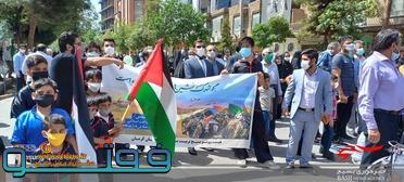 حضور ورزشکاران ووشوکار بسیجی در راهپیمایی روز قدس