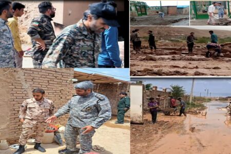 ازکمک رسانی بسیج و لایروبی منازل سیل زده در شهرستان زرندخبرداد
