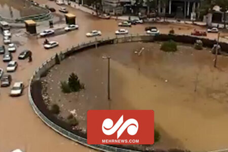 تصاویری از آب گرفتگی در شهر  رفسنجان