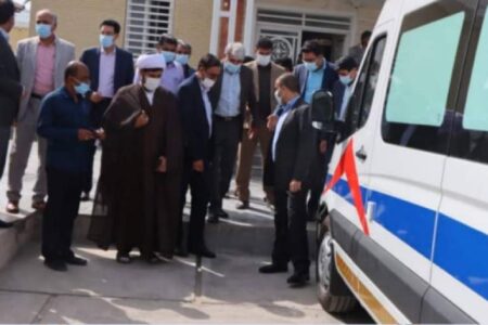 اهدا یک دستگاه آمبولانس به بیمارستان ۱۲ فروردین کهنوج