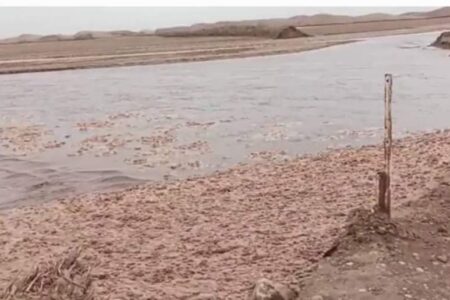 پرآب شدن رود شور در شهرستان شهداد