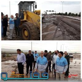 حضور استاندار کرمان وفرمانده ناحیه مقاومت بسیج حضرت امیرالمومنین (ع) از سیل باغین