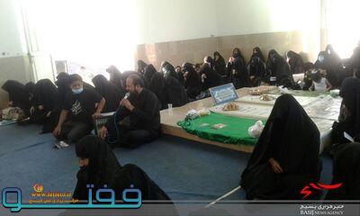 مراسم حلقه های صالحین و خادمین شهداء در محل مرقد مطهر شهدای گمنام راین توسط بسیجیان پایگاه ها