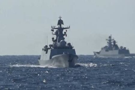 رزمایش مشترک گشت زنی دریایی روسیه و چین در اقیانوس آرام