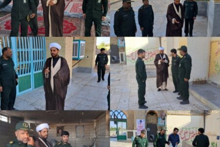 بازدید مسئول حوزه نمایندگی ولی فقیه سپاه نرماشیر از محل موکب حضرت زینب(س)شهرستان