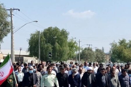 خروش مردم کهنوج در محکومیت اقدامات اغتشاشگران