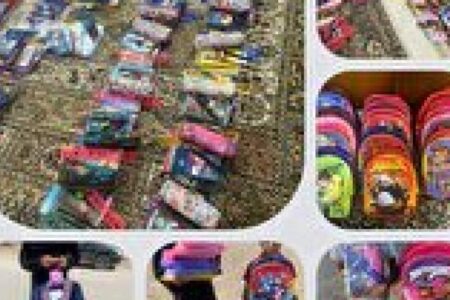 توزیع بیش از ۱۰۰ پک لوازم التحریربین دانش آموزان نیازمند