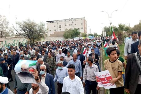 انعکاس شور و شعور ولایتمداری و استکبارستیزی در راهپیمایی ۱۳ آبان جیرفتی‌ها