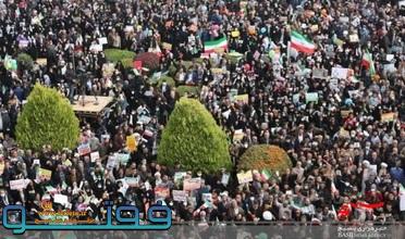 خروش  مردم دیار کریمان در راهپیمایی ۱۳ آبان