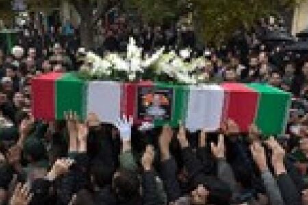 تشییع پیکر شهید گمنام در بخش ماهان همزمان با سالروز شهادت بانوب دو عالم