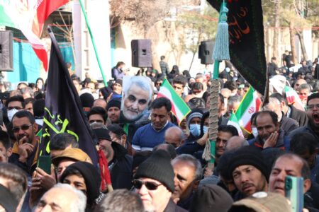 خروش مردم مُلک سلیمانی در سالروز شهادت سردار دلها