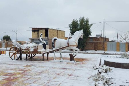 زیبایی بخش «صفائیه» رفسنجان با بارش برف