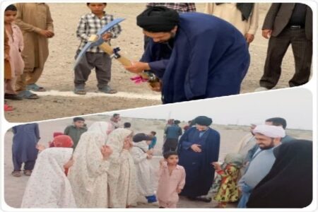 کلنگ‌زنی‌ ساخت مدرسه در روستای ریگ‌آباد زهکلوت