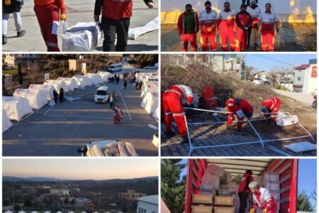 امدادرسانی نیروهای هلال احمر کرمان در ۴۳ روستای زلزله زده ترکیه