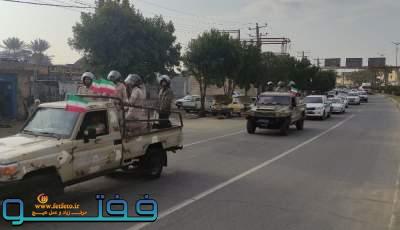 رژه موتوری به مناسبت آغاز دهه فجر در کهنوج برگزار شد