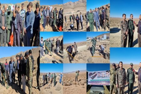 کاشت ۱۰ هزار اصله نهال بادام کوهی توسط گروه‌های جهادی در شهرستان زرند