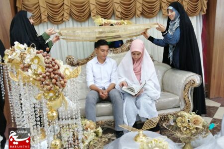 برگزاری ازدواج آسان ۶۰ زوج پاسدار در کرمان + تصاویر