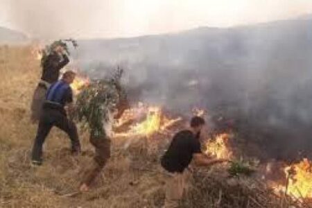 ماموران پلیس‌راه مانع آتش‌سوزی یک مرتع شدند