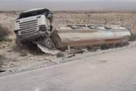 یک کشته حاصل واژگونی تانکر حامل سوخت