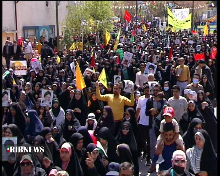 حماسه زیبای کرمانی‌ها در راهپیمایی روز قدس