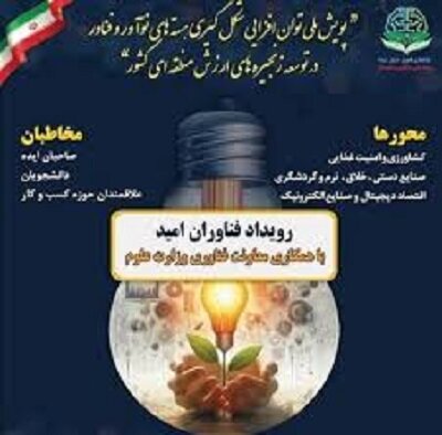 برگزاری جشنواره «امید» با هدف جذب سرمایه برای شرکت‌های دانش‌بنیان کرمان | اخبار کرمان و شهرستان ها
