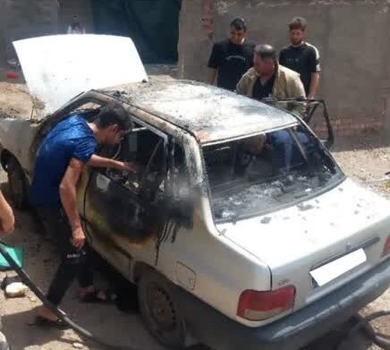 انفجار گوشی تلفن همراه، خودروی پراید را به آتش کشید | اخبار کرمان و شهرستان ها