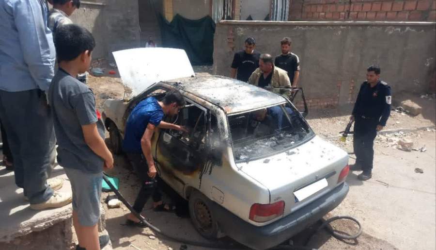 گوشی موبایل، پراید را طعمه حریق کرد | اخبار استان کرمان