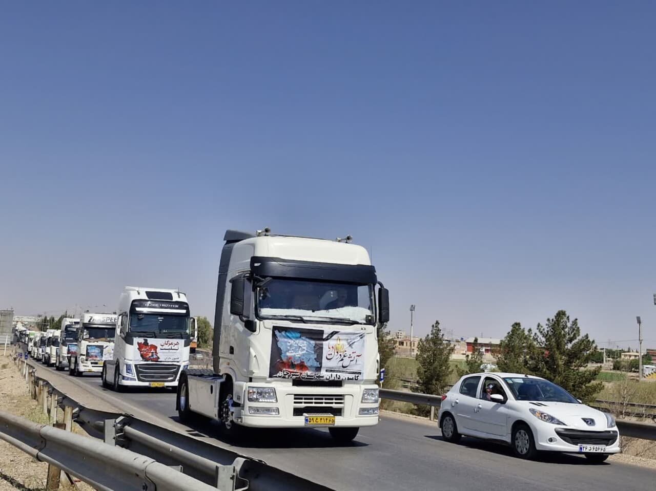 همدردی کامیون داران سیرجان با مردم بندرعباس | خبر کرمان
