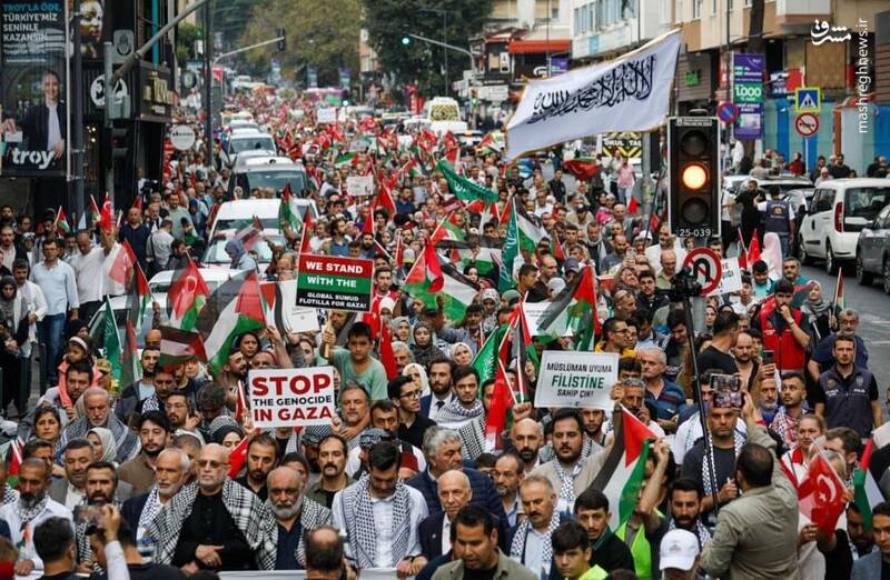 فیلم/ تظاهرات گسترده حمایت از غزه در استانبول