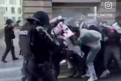 فیلم/ سرکوب حامیان فلسطین توسط پلیس سوئد