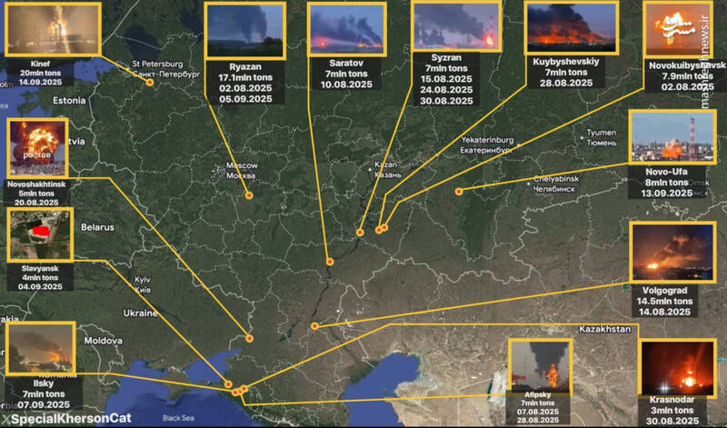 نگاهی به حملات سنگین دوطرفه به تاسیسات پالایشگاهی و برق / زمستان سخت در انتظار روسیه و اوکراین! +فیلم و نقشه