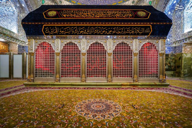 عکس/ ضریح امیرالمومنین در عزای همسرش سیاهپوش شد