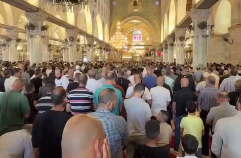 فیلم/ نماز طلب باران در مسجد الاقصی