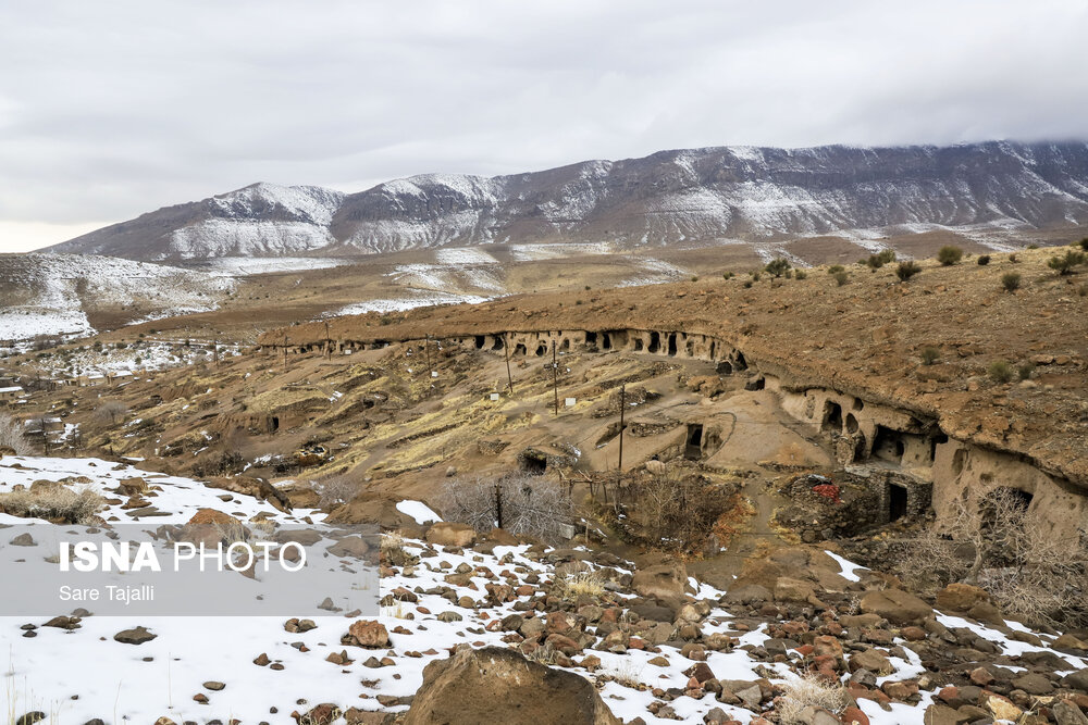 طبیعت برفی روستای دستکند میمند کرمان | اخبار کرمان و شهرستان ها
